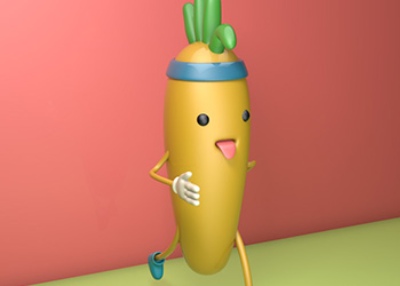 C4D小练习，绘制一个萝卜小卡通