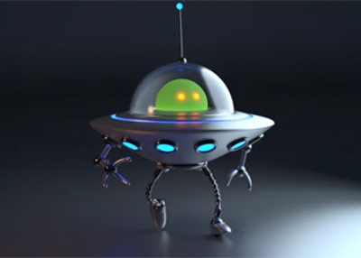 C4D动画小练习，外星人循环走路小场景